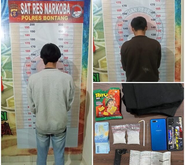Jadi Kurir Sabu, Dua Remaja Asal Sangkulirang Di Tangkap Satresnarkoba Polres Bontang