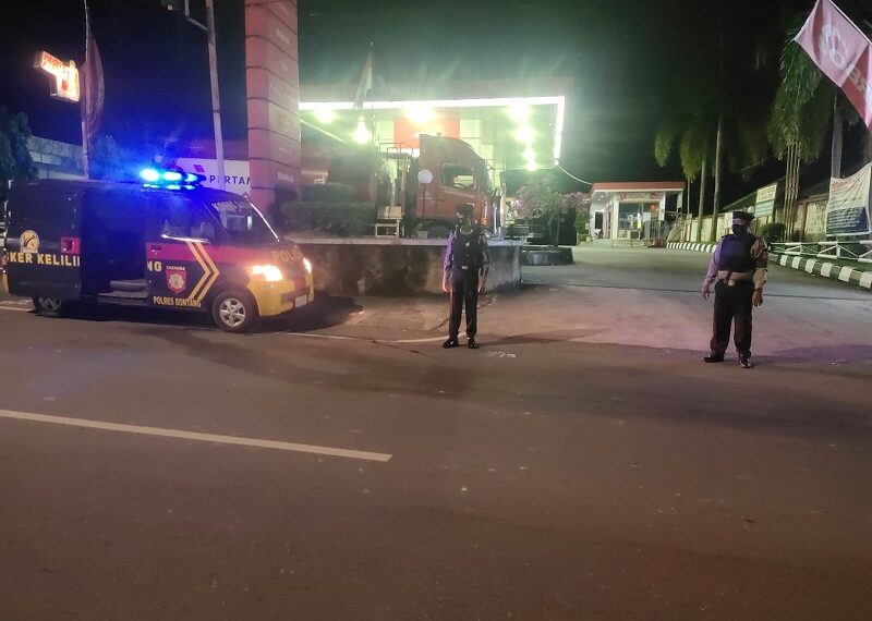 Antisipasi Curas, Curat, Dan Curanmor Samapta Polres Bontang Rutin Laksanakan Patroli Malam Hari.