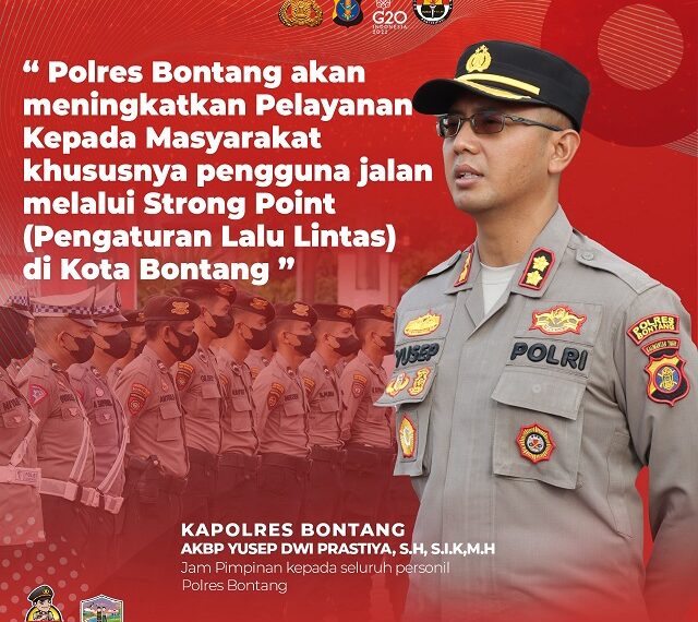 Polres Bontang Tingkatkan Pelayanan Kepada Masyarakat Melalui Kegiatan Strong Point (Pengaturan Lalu Lintas)