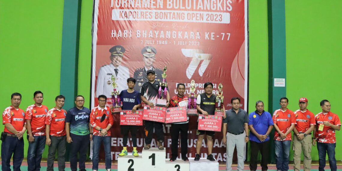 Turnamen Bulutangkis Kapolres Bontang Open 2023 Resmi Ditutup