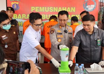 Polres Bontang Musnahkan Narkoba Jenis Sabu dari Dua Kasus