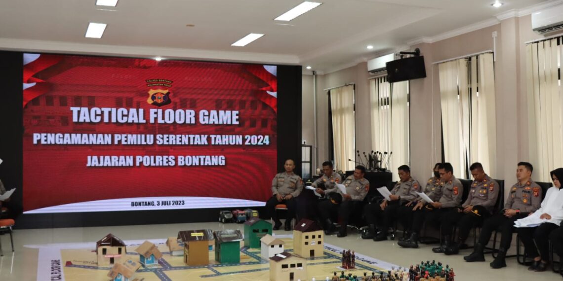 Gelar Tactical Floor Game (TFG) Sebagai Bentuk Kesiapan Polres Bontang Amankan Pemilu Serentak 2024