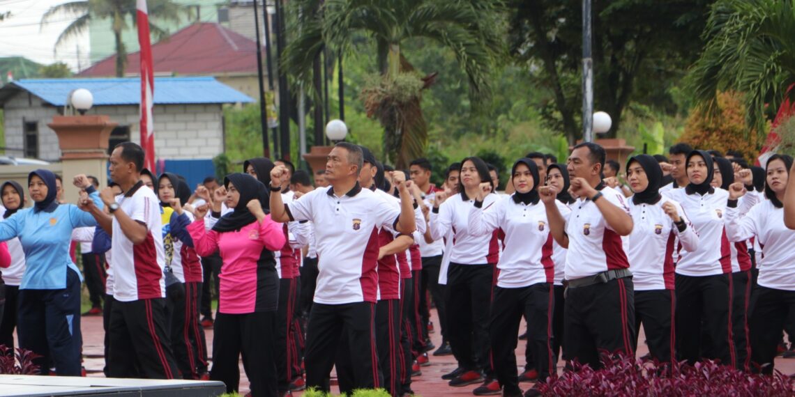 Dalam Rangka Peringatan Hari Jadi Polwan ke-75 Tahun 2023, Polda Kaltim Pererat Kekompakan Melalui Kegiatan Olahraga Bersama
