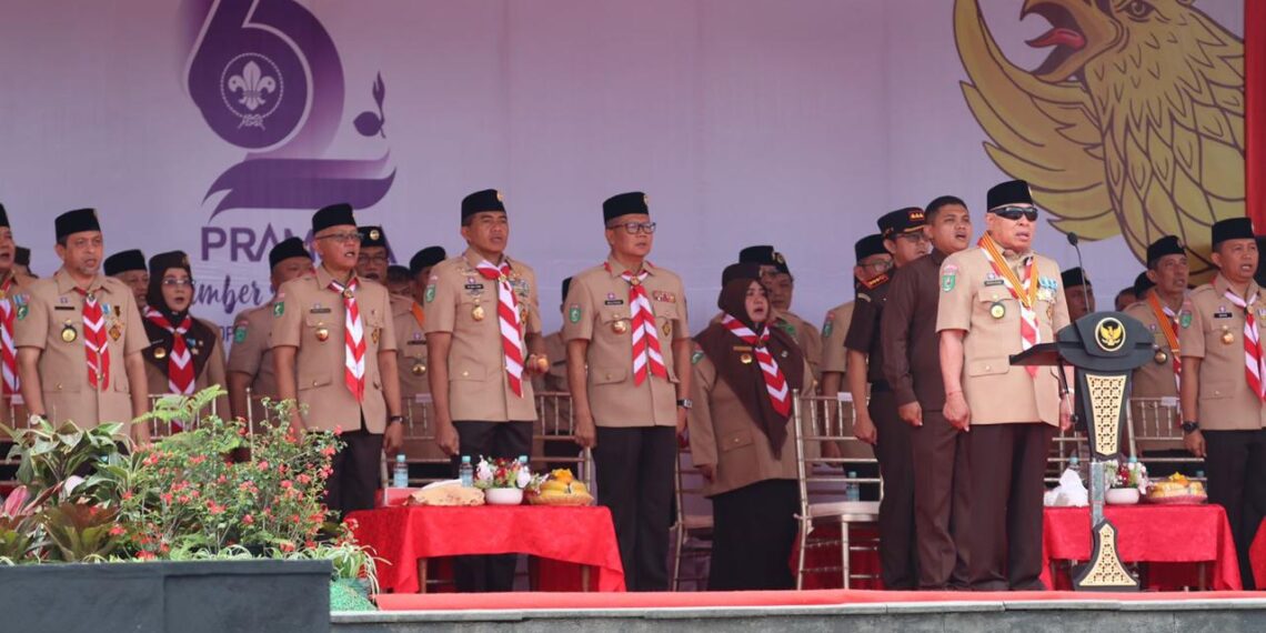 Wakapolda Kaltim Hadiri Apel Besar Peringatan Hari Pramuka ke-62 di Lapangan Dome Balikpapan