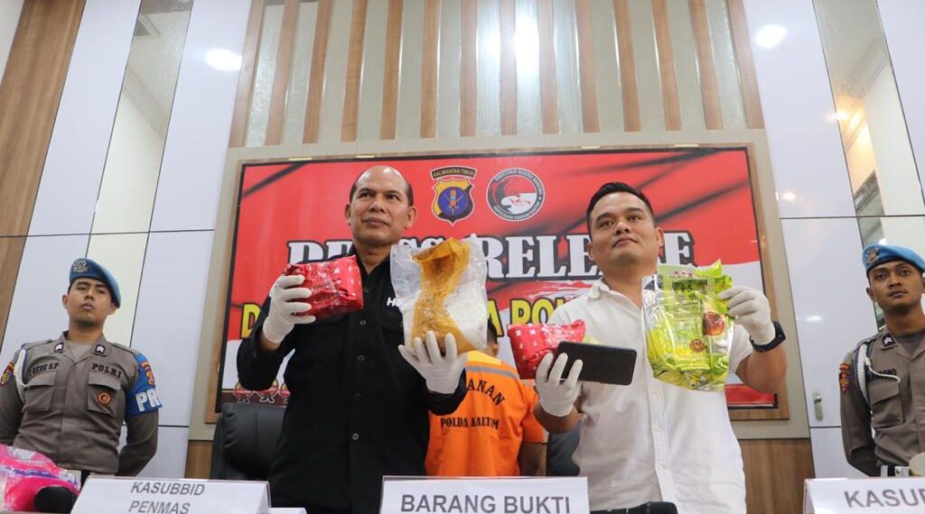 Berhasil Amankan 3.073 Gram Sabu, Polda Kaltim Gelar Press Release