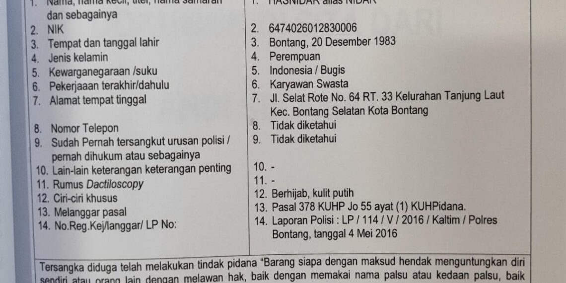 Polres Bontang Mengeluarkan Surat DPO (Daftar Pencarian Orang) Kasus Penipuan Jual Beli Rumah