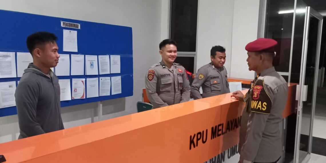 Cipta Kondisi Wilayah, Pawas Laksanakan Patroli dan pengecekan Kantor KPU dan Bawaslu Kota Bontang