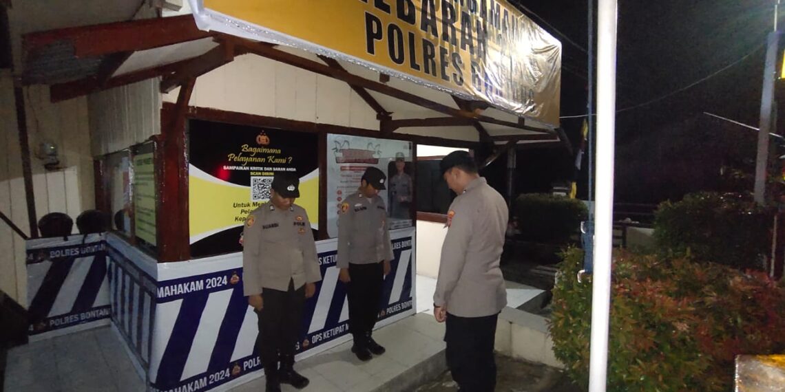 Jaga keamanan saat mudik lebaran, Personil Polres Bontang Laksanakan Pengamanan di Pos Pam Marangkayu