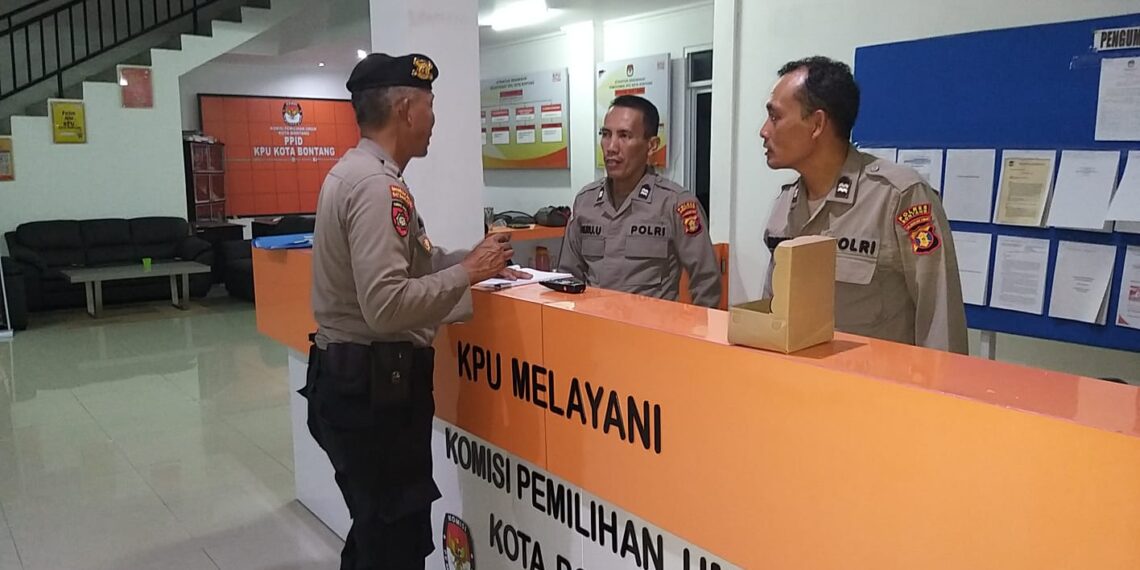 Cipta Kondisi, Pawas Polres Bontang laksanakan patroli Kantor KPU dan Bawaslu Kota Bontang
