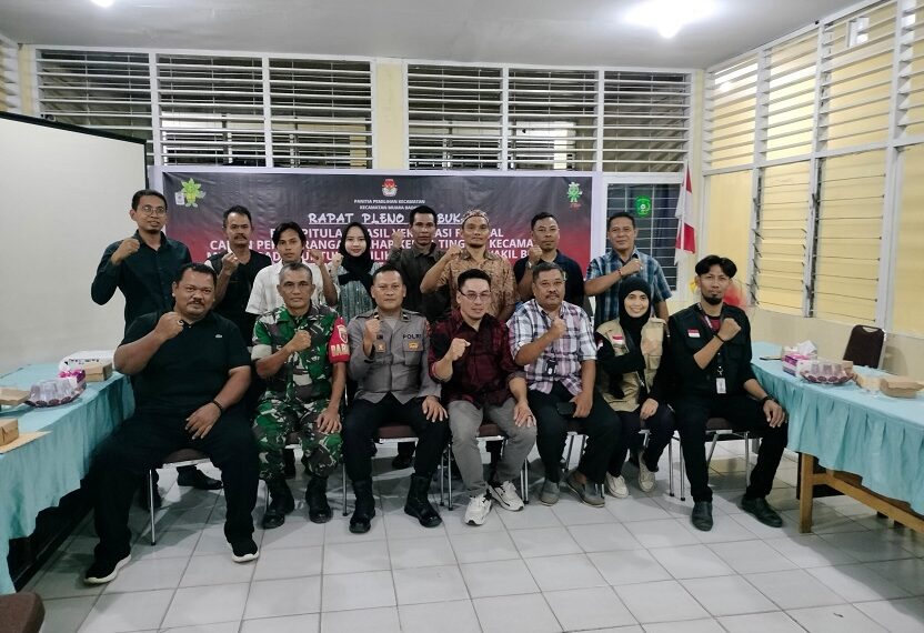 Polsek Muara Badak Amankan Rapat Pleno Terbuka Rekapitulasi Verifikasi Calon Perseorangan untuk Pemilihan Bupati Kutai Kartanegara
