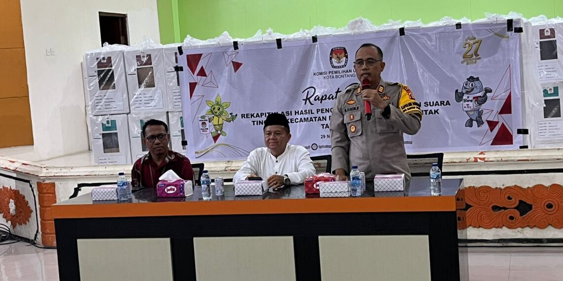 Beri jaminan keamanan, Polres Bontang kawal jalanya Rapat Rekapitulasi Hasil Perhitungan Suara di PPK Bontang Selatan