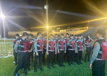 Personil BKO Polda Kaltim Perkuat Pengamanan Puncak HUT PT. PKT Di Bontang