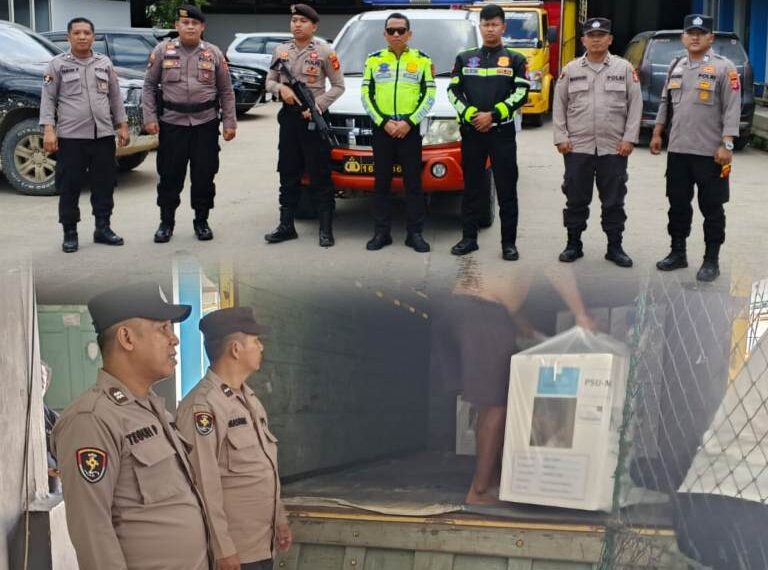 Pastikan Lancar, Polres Bontang laksanakan pengamanan Pendistribusian Logistik PSU 2025 ke PPK Marangkayu