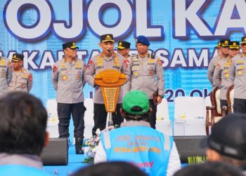 Hadiri Apel Ojol Kamtibmas, Kapolri Ajak Bersinergi Jaga Kamtibmas