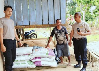 Dukung swasembada pangan, Kapolsek Bontang Utara Serahkan Bantuan Pupuk untuk Jagung Serentak Kwartal IV Tahun 2025