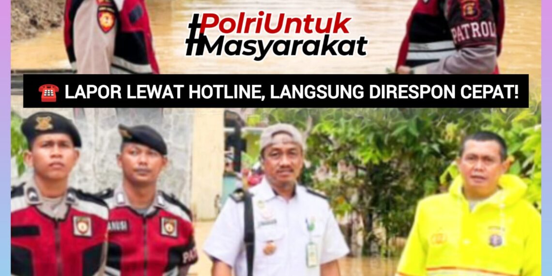 Respons Cepat Polres Bontang Tindaklanjuti Laporan Hotline Warga Terkait Banjir di Telihan