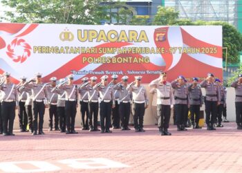 Polres Bontang Gelar Upacara Peringatan Hari Sumpah Pemuda ke-97 berjalan dengan hikmat